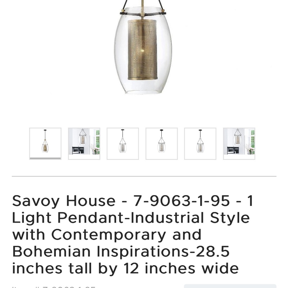 Savoy House - Warm Brass Mesh Lantern 1-Light Pendant